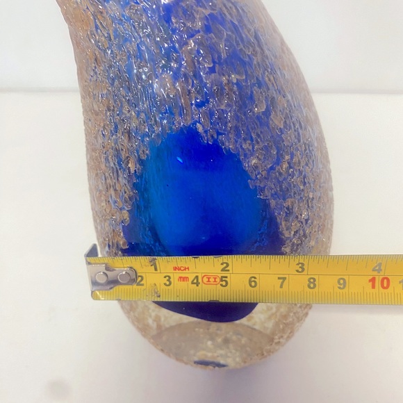 Rare  Vintage Italian Murano Mandruzatto Sommerso. Clear Textured Vase - Picture 9 of 10